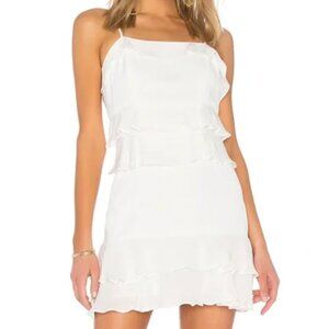 Parker Kristie White ruffled mini dress